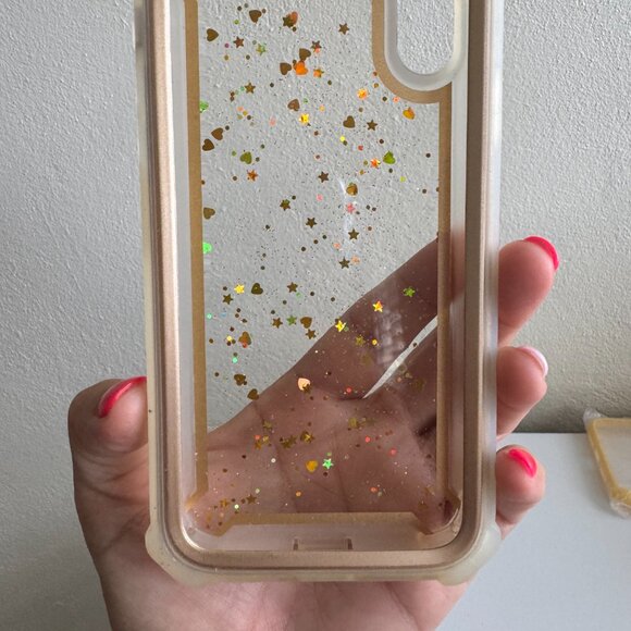 Gold Glitter Stars & Hearts Shockproof iPhone XR Case - Picture 4 of 5